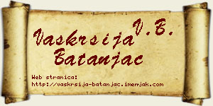 Vaskrsija Batanjac vizit kartica